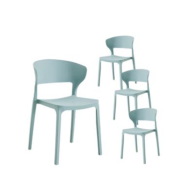 Lot De 4 Chaises De Jardin En Plastique Menthe 48x76cm Lot De 4 Chaises De Jardin En Plastique Menthe 48x76cm