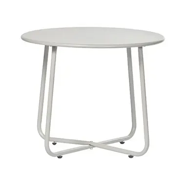 Table Basse Fixe En Métal Beige 61x48cm Table Basse Fixe En Métal Beige 61x48cm