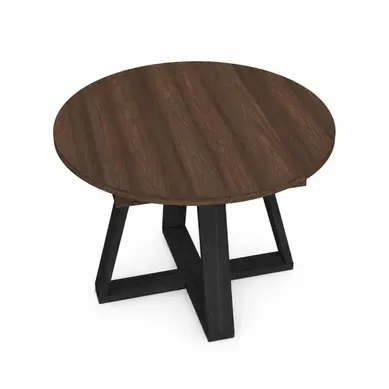 Table Extensible, 103x103x73cm, Pour 6 Personnes, Chêne Foncé