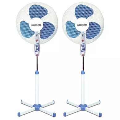 2 Ventilateurs Sur Pied Blanc/bleu 40 Cm  Ef-f16sf