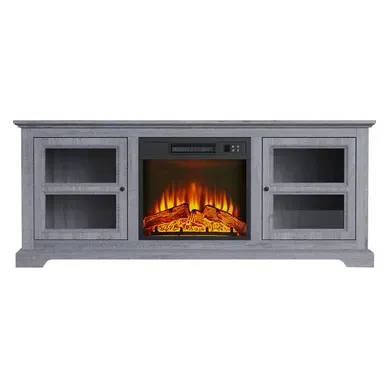 Buffet Avec Cheminée électrique Couleur Gris 2000w