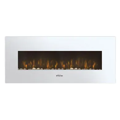 Cheminée Électrique Panoramique 2000w Avec Éclairage LED D'ambiance Et Panneau Frontal Blanc