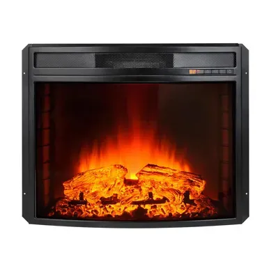Cheminée électrique 2kw En Verre Trempé Plat Avec Télécommande Et Flamme Réglable