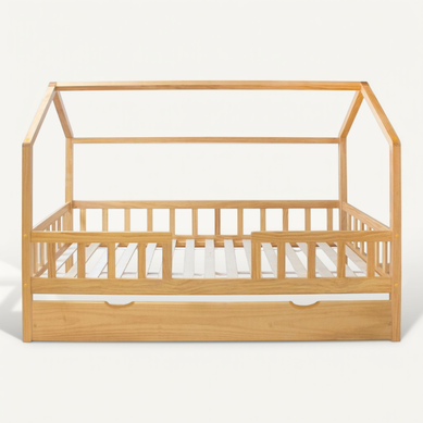 Lit Cabane Avec Barrièrre + Lit Tiroir Bois Pin 90x190cm Lit Cabane Avec Barrièrre + Lit Tiroir Bois Pin 90x190cm