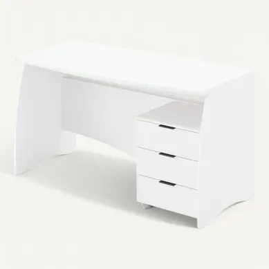 Bureau avec tiroirs INK Blanc Bureau avec tiroirs INK Blanc vue 3/4