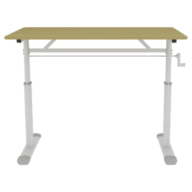 Bureau D'étude Réglable En Hauteur - Bois Et Métal - Naturel - 100 X 60 X 90 Cm