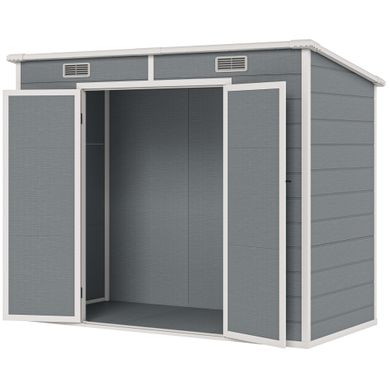 Abri De Jardin En Résine - Gris - 238x125x183 Cm Abri De Jardin En Résine - Gris - 238x125x183 Cm