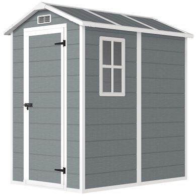Abri De Jardin En Polypropylène Gris - 131x186x198 Cm Abri De Jardin En Polypropylène Gris - 131x186x198 Cm