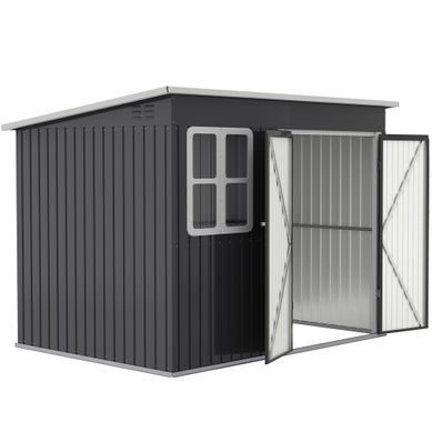 Abri De Jardin En Métal - Gris Foncé - 260x177x190 Cm Abri De Jardin En Métal - Gris Foncé - 260x177x190 Cm