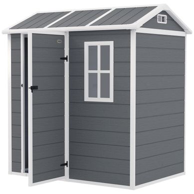 Abri De Jardin - Résine Plastique - Gris - 186x130x199 Cm Abri De Jardin - Résine Plastique - Gris - 186x130x199 Cm