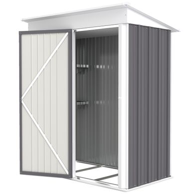 Abri De Jardin En Acier Ondulé - Gris - 161x95x181 Cm Abri De Jardin En Acier Ondulé - Gris - 161x95x181 Cm