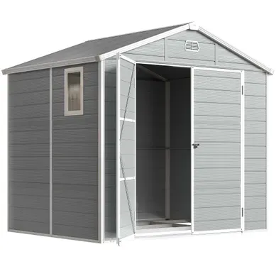 Abri De Jardin - Polypropylène - Gris - 240x190x228 Cm Abri De Jardin - Polypropylène - Gris - 240x190x228 Cm