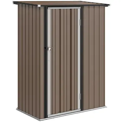 Abri De Jardin En Acier Marron - 142 X 86 X 189 Cm Abri De Jardin En Acier Marron - 142 X 86 X 189 Cm