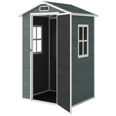 Abri De Jardin 1,1 M² - Aspect Bois - Gris - 128x104x196 Cm Abri De Jardin 1,1 M² - Aspect Bois - Gris - 128x104x196 Cm