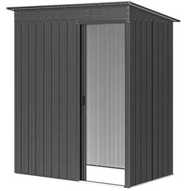 Abri De Jardin En Acier - Gris - 159x106x181 Cm Abri De Jardin En Acier - Gris - 159x106x181 Cm