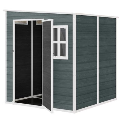 Abri De Jardin En Plastique Aspect Bois - 182 X 182 X 196 Cm Abri De Jardin En Plastique Aspect Bois - 182 X 182 X 196 Cm