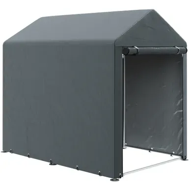 Abri De Jardin - Acier Et Pe - Gris Foncé - 120x179x165 Cm Abri De Jardin - Acier Et Pe - Gris Foncé - 120x179x165 Cm
