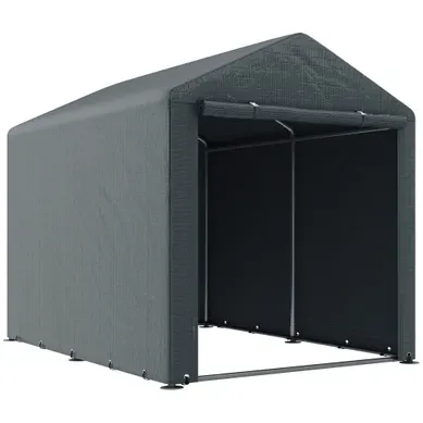 Abri De Jardin - Métal Et Pe - Gris Foncé - 160x218x172 Cm Abri De Jardin - Métal Et Pe - Gris Foncé - 160x218x172 Cm