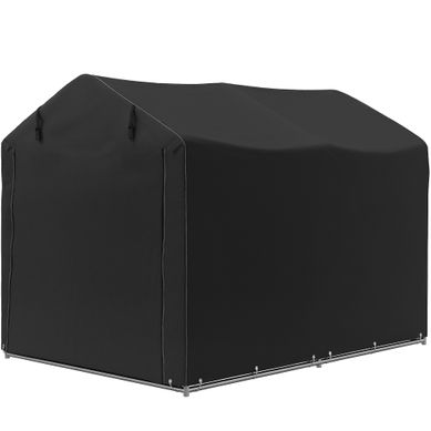 Abri De Jardin - Pe Et Métal - Noir - 220x157x165 Cm Abri De Jardin - Pe Et Métal - Noir - 220x157x165 Cm