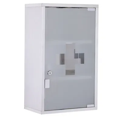 Armoire À Pharmacie - Acier Inoxydable Et Verre Satiné - Argenté - 30x12x60 Cm Armoire À Pharmacie - Acier Inoxydable Et Verre Satiné - Argenté - 30x12x60 Cm