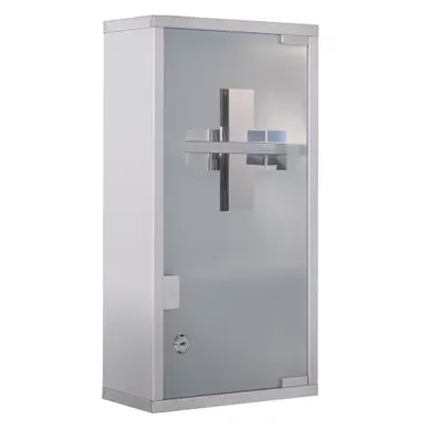 Armoire À Pharmacie - Acier Inoxydable Et Verre - Argent - 25 X 12 X 48 Cm Armoire À Pharmacie - Acier Inoxydable Et Verre - Argent - 25 X 12 X 48 Cm