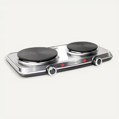 Plaque De Cuisson Posable Double En Acier Inoxydable 2250 W Plaque De Cuisson Posable Double En Acier Inoxydable 2250 W