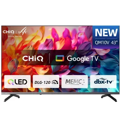 Téléviseur 4K 43'' 108 cm CHIQ U43QM10V - QLED - SmartTV vue de face
