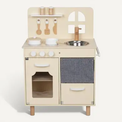 Cuisine En Bois Beige Avec Four Pour Enfants - Jouet Éducatif Cuisine En Bois Beige Avec Four Pour Enfants - Jouet Éducatif