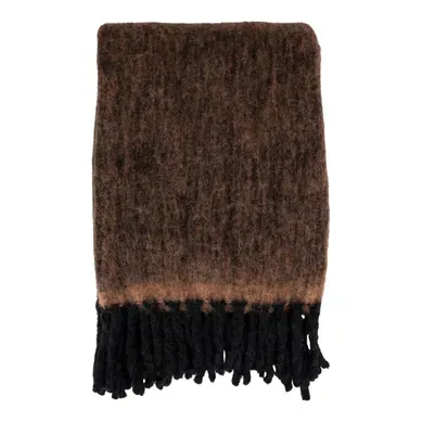 Plaid Carmel En Mélange De Laine Marron Avec Franges Noires 130x170 Cm Plaid Carmel En Mélange De Laine Marron Avec Franges Noires 130x170 Cm