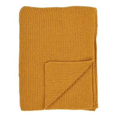 Plaid Santos En Coton Recyclé Ocre 130×170 Cm Plaid Santos En Coton Recyclé Ocre 130×170 Cm