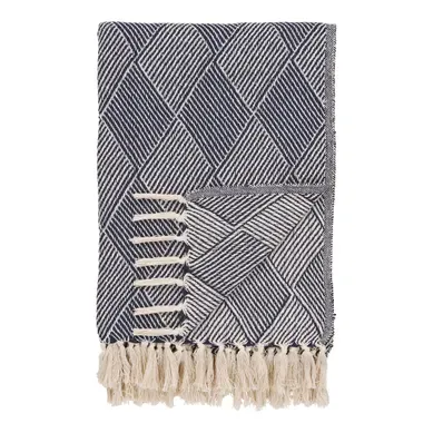 Izmir - Plaid En Coton Recyclé Bleu 130x180 Cm Izmir - Plaid En Coton Recyclé Bleu 130x180 Cm