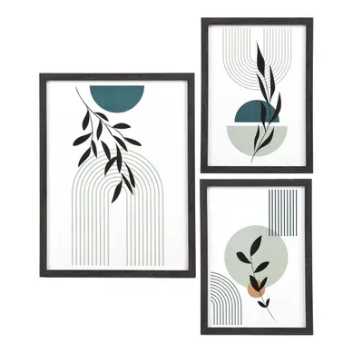 Set 3 Cadres Aspen En Mdf Noir Avec Imprimés Botaniques — 2 Formats Set 3 Cadres Aspen En Mdf Noir Avec Imprimés Botaniques — 2 Formats