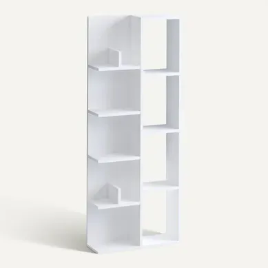 Bibliothèque En Bois "viva" - 60 X 18 X 150 Cm - Blanc