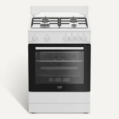 Cuisinière gaz BEKO FBG62121WD 4 foyers 64 L Cuisinière gaz BEKO FBG62121WD 4 foyers 64 L vue de face