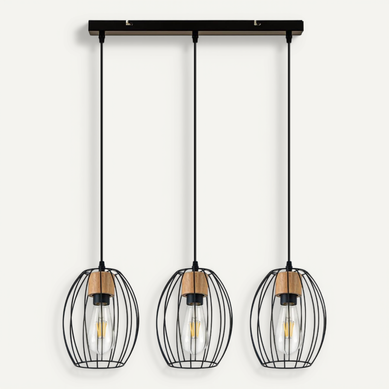Lampe Suspension 3 Flammes E27 Vintage Noire Pour Salon Chambre Lampe Suspension 3 Flammes E27 Vintage Noire Pour Salon Chambre