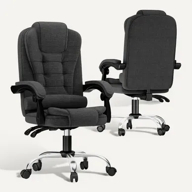 Chaise De Bureau Ergonomique Avec Dossier Haut Et Fonction D'inclinaison Réglable - Noir Et Gris Chaise De Bureau Ergonomique Avec Dossier Haut Et Fonction D'inclinaison Réglable - Noir Et Gris