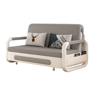Canapé Convertible Avec Fonction Lit Et Rangement, Pour Petits Espaces Et Salons, 128 Cm,Gris Canapé Convertible Avec Fonction Lit Et Rangement, Pour Petits Espaces Et Salons, 128 Cm,Gris
