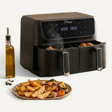 Air Fryer Double paniers 11L PRINCESS 2700W- Noir Air Fryer Double paniers 11L PRINCESS 2700W- Noir vue 3/4