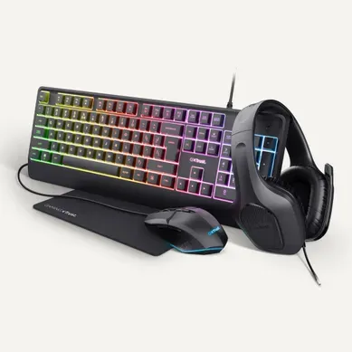 Kit gaming TRUST 4 en 1 QUADROX Kit gaming TRUST 4 en 1 QUADROX vue de face