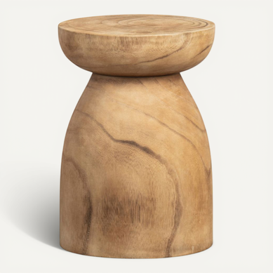 Bink - Table D'appoint En Bois D.28cm - Naturel