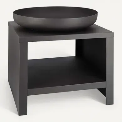 Bol À Feu Avec Rangement En Bois 62 Cm Noir Bol À Feu Avec Rangement En Bois 62 Cm Noir