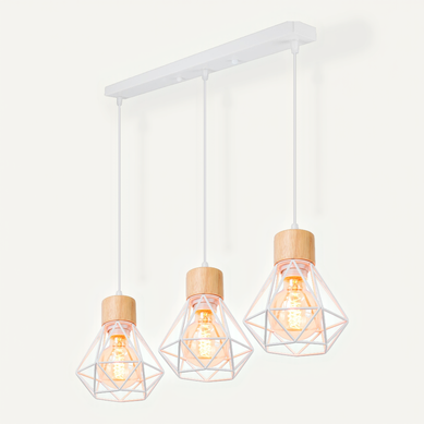 Lustre Suspension Industriel Vintage 3 Lampes De Plafond E27 Cage Pour Salon Chambre Cuisine Blanc Lustre Suspension Industriel Vintage 3 Lampes De Plafond E27 Cage Pour Salon Chambre Cuisine Blanc