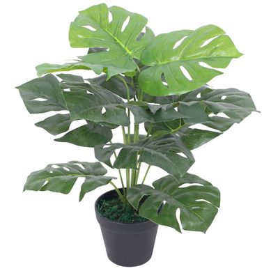 Plante Artificielle Monstera Verte De 45 Cm Avec Pot, Décoration D'intérieur Réaliste