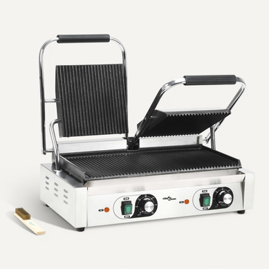 Gril De Panini à Double Rainure 3600 W 57x30,5x20 Cm Gril De Panini à Double Rainure 3600 W 57x30,5x20 Cm