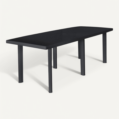 Table D'extérieur En Pvc - 216x90x72 Cm - Gris Anthracite Table D'extérieur En Pvc - 216x90x72 Cm - Gris Anthracite