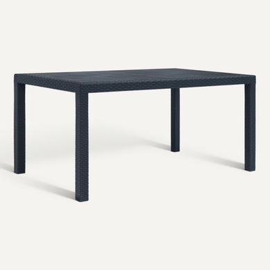 Table De Jardin 150 X 90 X 72 Cm En Rotin Synthétique, Anthracite, Durable Et Légère. Table De Jardin 150 X 90 X 72 Cm En Rotin Synthétique, Anthracite, Durable Et Légère.