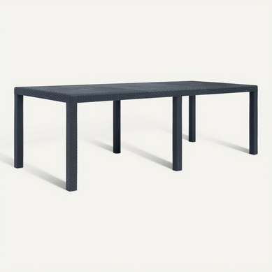 Table De Jardin Anthracite Aspect Rotin - 220x90x72 Cm - Gris Anthracite Table De Jardin Anthracite Aspect Rotin - 220x90x72 Cm - Gris Anthracite