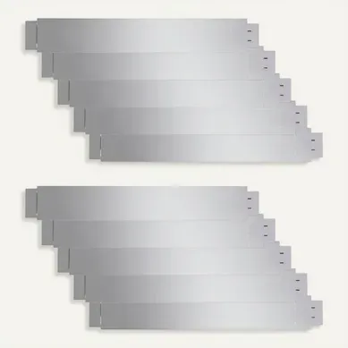 Clôture De Pelouse Flexible 10 Pièces Acier Galvanisé 100x14 Cm