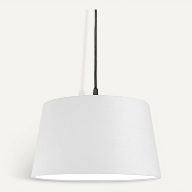 Suspension Moderne Noir Avec Abat-jour Blanc 45 Cm - Pendentif Suspension Moderne Noir Avec Abat-jour Blanc 45 Cm - Pendentif