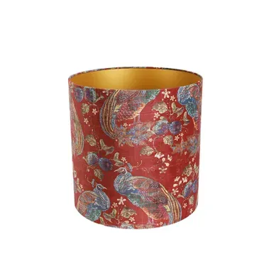 Abat-jour Velours Design Paon 40/40/40 Or Intérieur Abat-jour Velours Design Paon 40/40/40 Or Intérieur